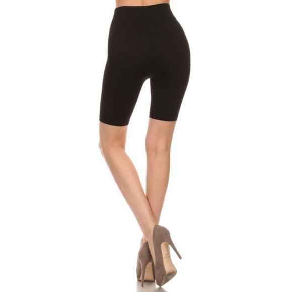 Solid Color Seamless Basic Biker Shorts Coffee BR - Picture 3 of 3